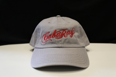 Gray and red Embroidered CabaRay Cap 