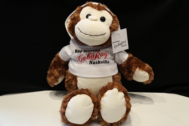 Stuffed monkey with CabaRay hoodie 